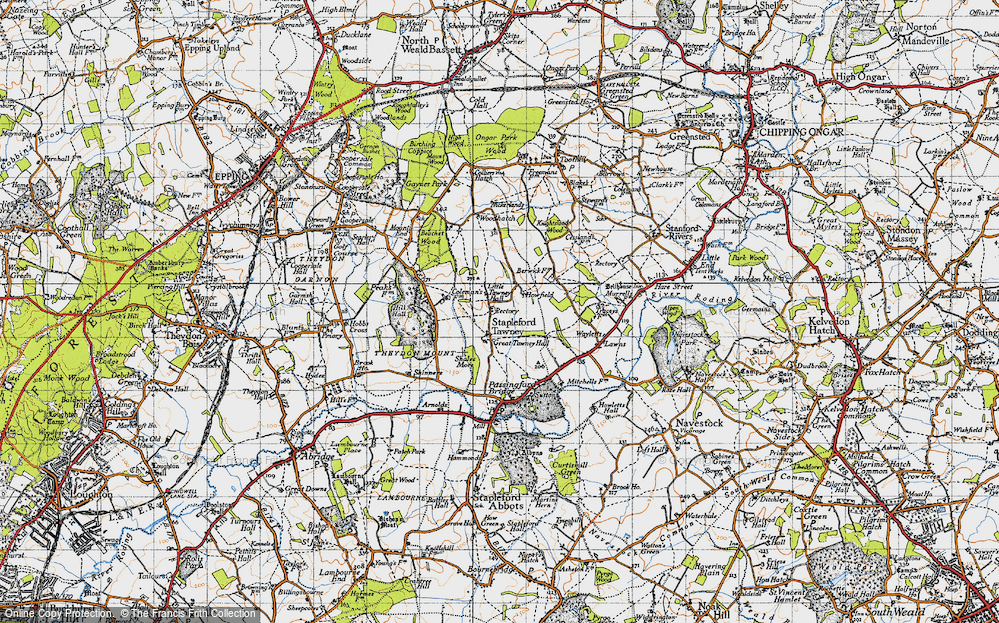 Old Map of Stapleford Tawney, 1946 in 1946