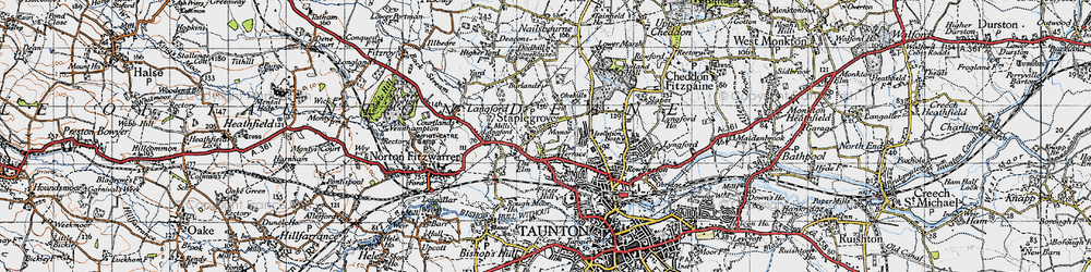 Old map of Staplegrove in 1946