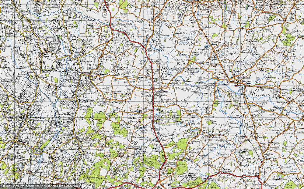 Old Map of Staplehurst, 1940 in 1940
