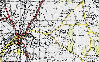 Old map of Staplers in 1945