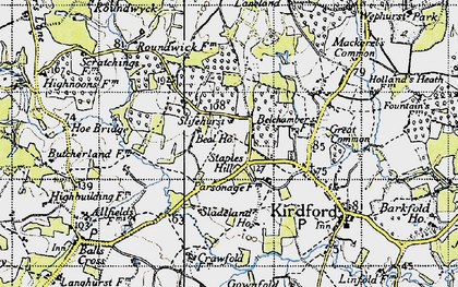 Old map of Staples Hill in 1940