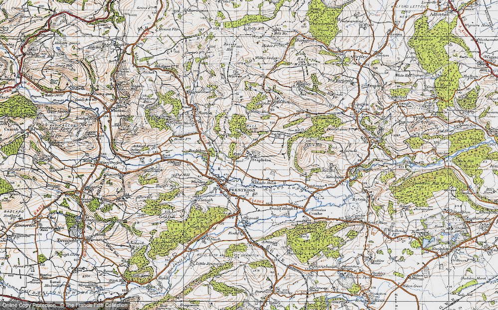 Old Map of Historic Map covering Boultibrooke in 1947