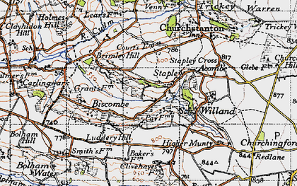 Old map of Stapley in 1946