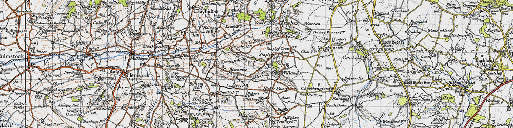 Old map of Stapley in 1946