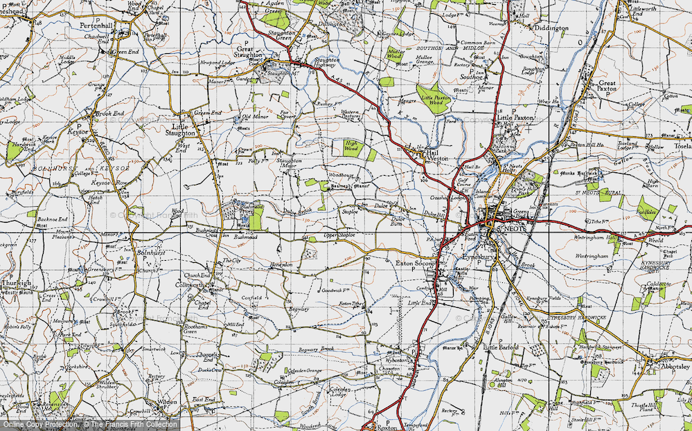 Old Map of Staploe, 1946 in 1946