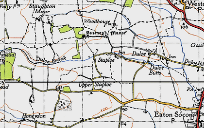 Old map of Duloe Brook in 1946
