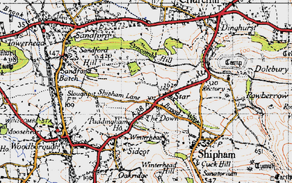 Old map of Wimblestone in 1946