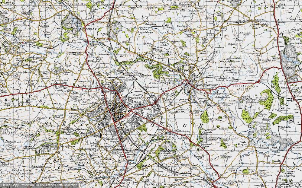 Old Map of Historic Map covering Bilton Dene in 1947