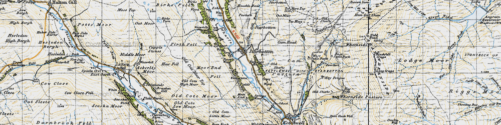 Old map of Starbotton in 1947