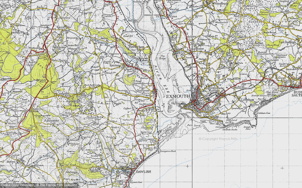 Old Map of Historic Map covering Staplake Mount in 1946