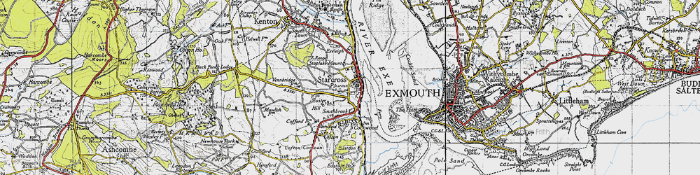 Old map of Starcross in 1946