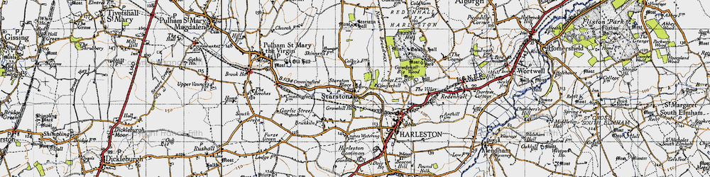 Old map of Starston in 1946