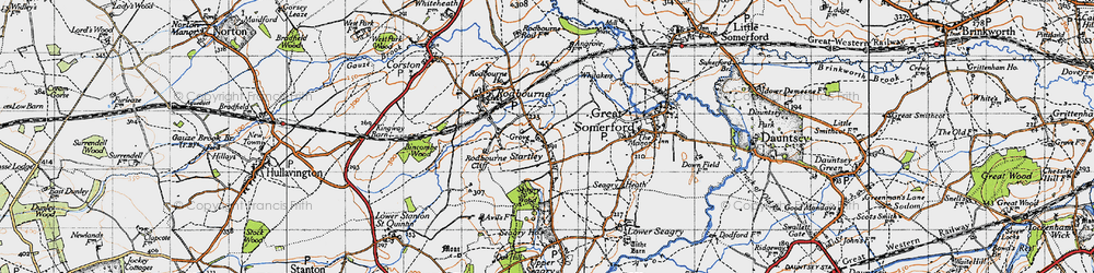 Old map of Startley in 1947