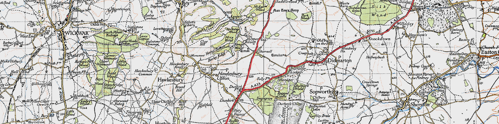 Old map of Bangel Wood in 1946