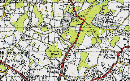 Old map of Yews, The in 1946