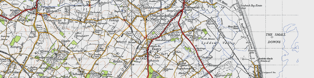 Old map of Statenborough in 1947