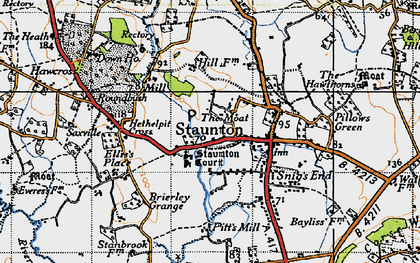 Old map of Staunton Court in 1947