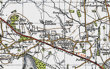 Old map of Staunton on Wye in 1947