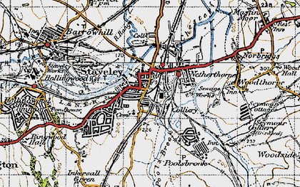 Old map of Staveley in 1947