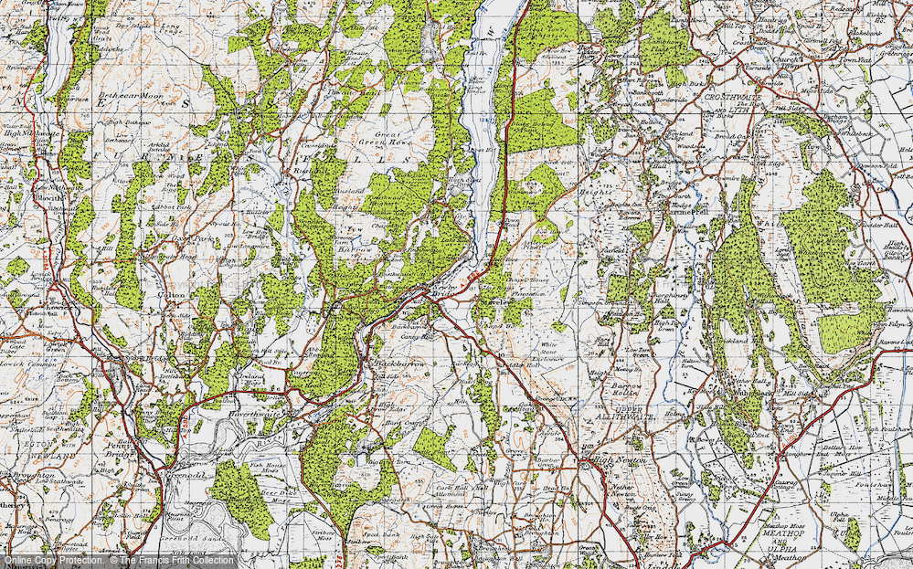 Old Map of Historic Map covering Line Riggs in 1947
