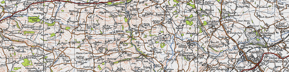 Old map of Stawley in 1946