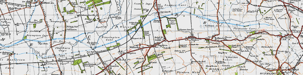 Old map of Staxton in 1947