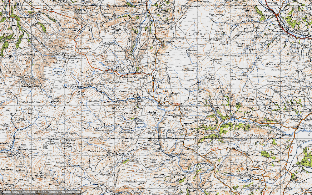 Old Map of Historic Map covering Bryn yr Oerfa in 1947