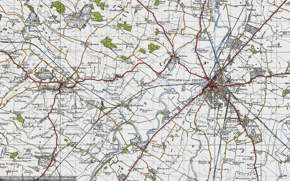 Old Map of Historic Map covering Staythorpe Power Station in 1946