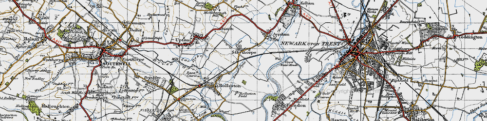 Old map of Staythorpe in 1946