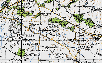 Old map of Brandsby Lodge in 1947