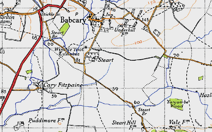 Old map of Wimble Toot in 1945