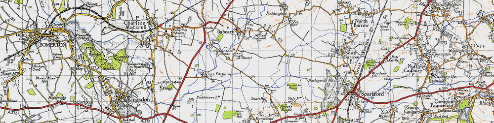 Old map of Steart in 1945