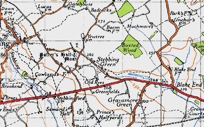 Old map of Stebbing Green in 1946