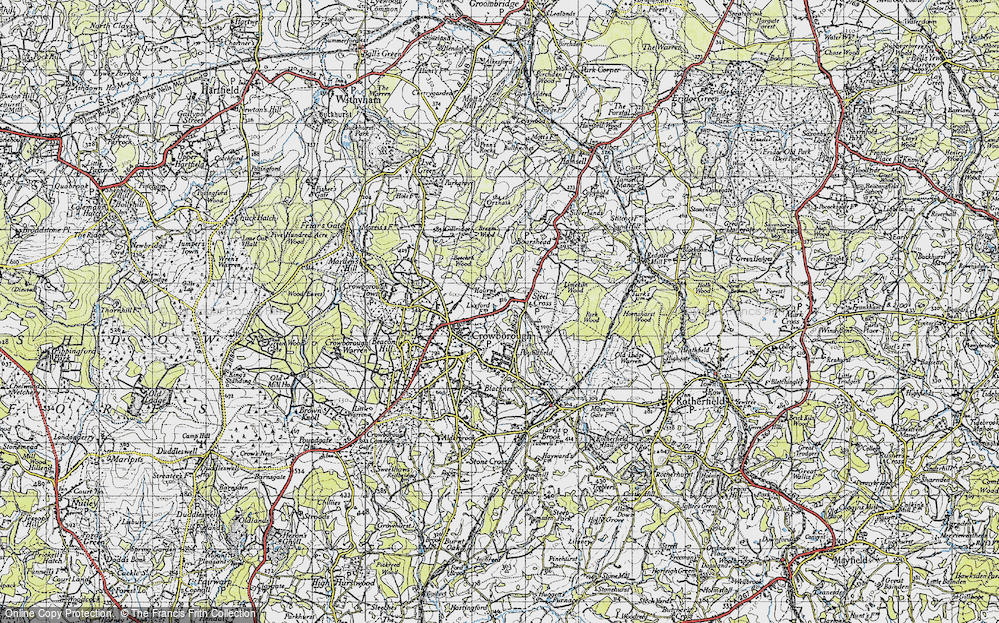 Old Map of Steel Cross, 1940 in 1940