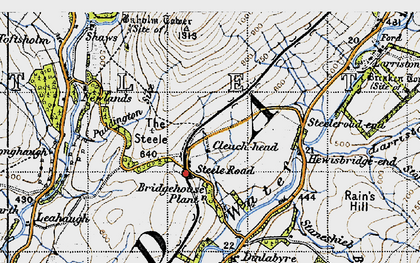 Old map of Hermitage in 1947