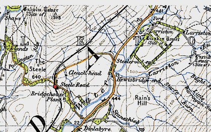 Old map of Steeleroad-end in 1947