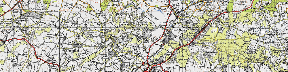 Old map of Steep Marsh in 1940
