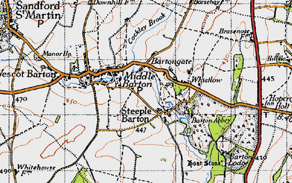 Old map of Steeple Barton in 1946