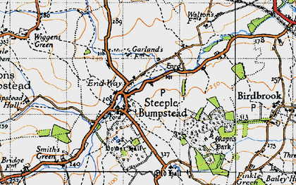 Old map of Steeple Bumpstead in 1946