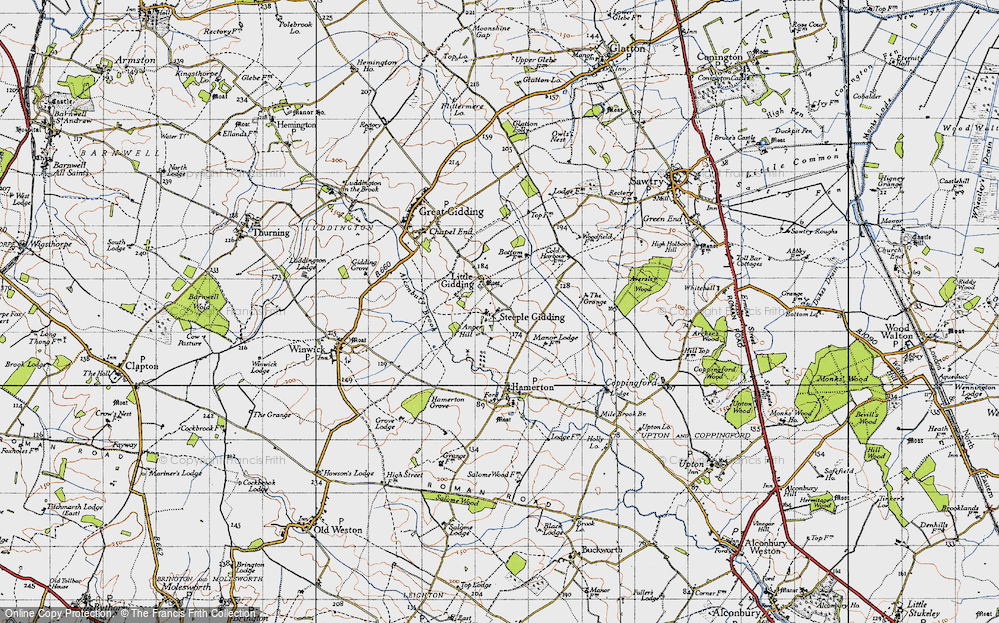 Old Map of Steeple Gidding, 1946 in 1946