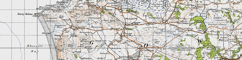 Old map of Stembridge in 1946