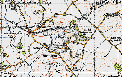 Old map of Colley Hill in 1946