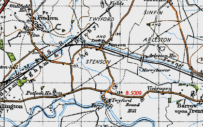 Old map of Stenson in 1946