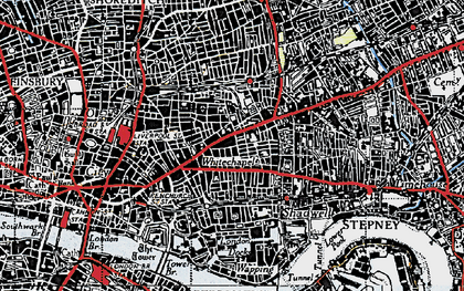 Old map of Stepney in 1946