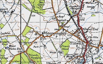 Old map of Steppingley in 1946