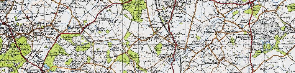 Old map of Steppingley in 1946