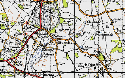 Old map of Bloomfield's Covert in 1946