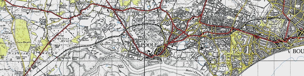 Old map of Sterte in 1940
