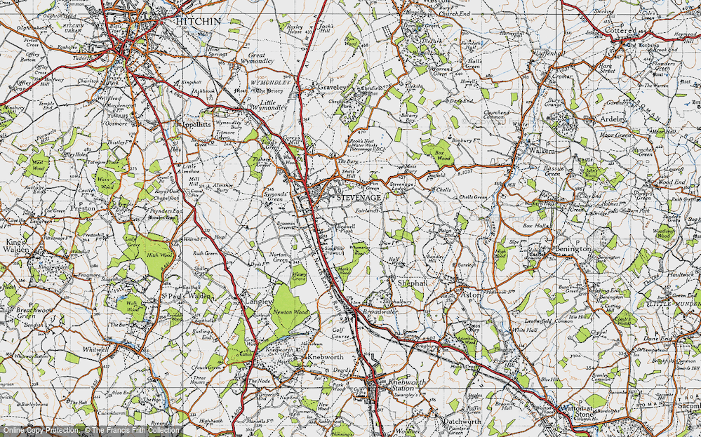 Old Map of Stevenage, 1946 in 1946