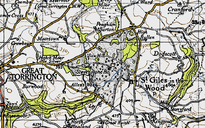 Old map of Stevenstone in 1946